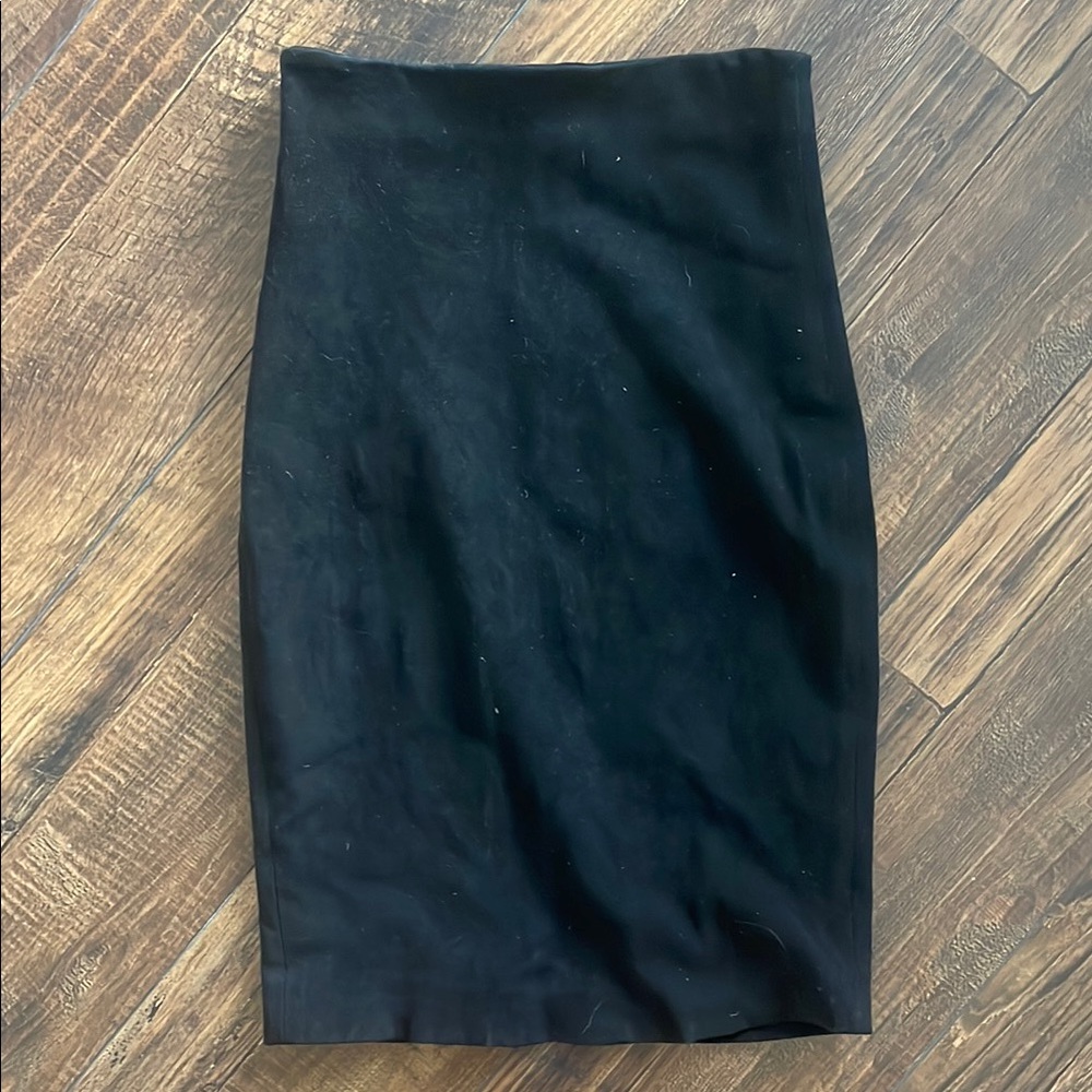 The Row Suede Black Pencil Skirt